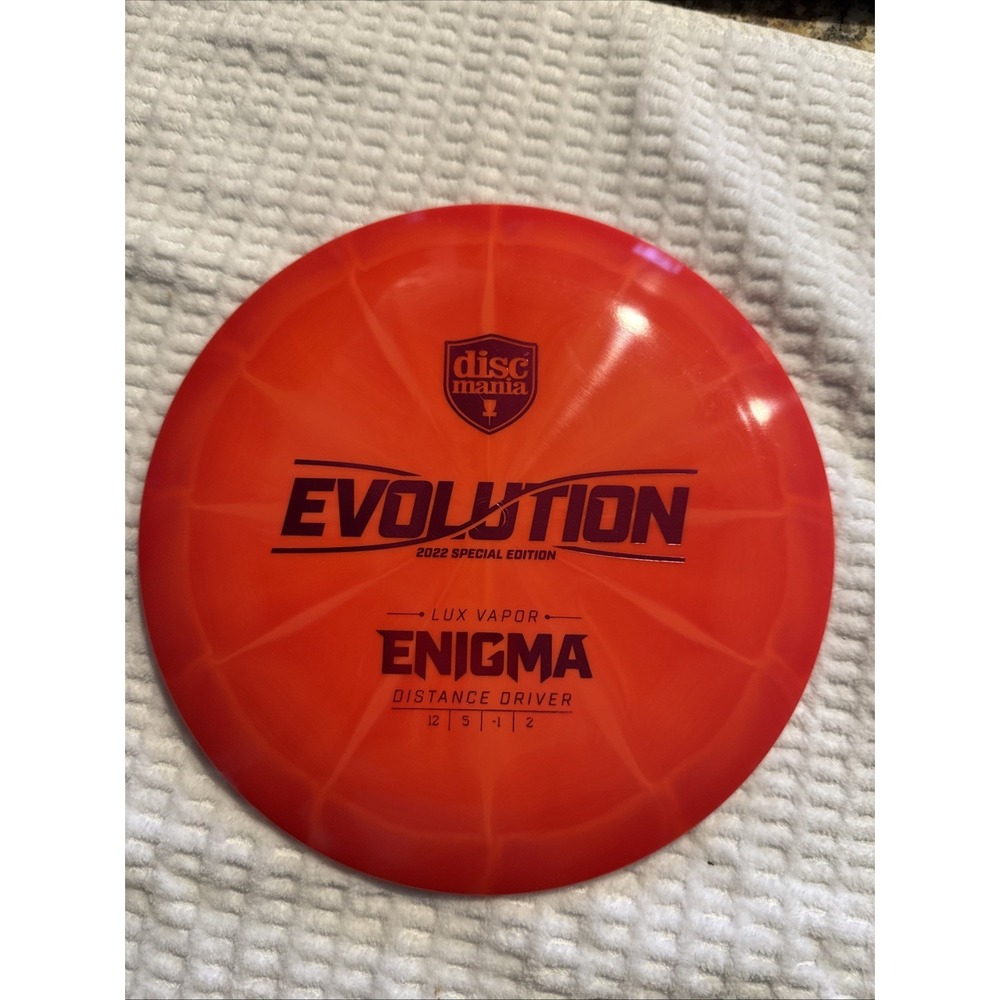 Discmania Evolution Lux Vapor Enigma Driver Disc Golf Disc 175g Orange 2022 SE